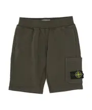 Stone Island Junior Compass-Patch Elasticated Waistband Shorts 8Y,6Y,14Y,2Y,12Y,10Y military green
