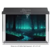 Neon Glowing Teal Forest Polyester Fish Tank Glass Backdrop Aquarium Background
