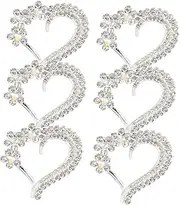 SEWOART 10Pcs Heart Shaped Rhinestone Appliques DIY Decorative Patches for Shoes Clothing Handbags and Craft Projects Alloy Accessories for Fashion