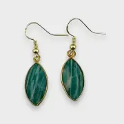 NEW Handmade Faceted Russian Amazonite Earrings Vermeil Bezel Gold Filled Hooks