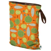 New Planet Wise Cloth Diapers Reusable Wet Bags Size Large Orange Woods