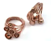 Ring Adjustable Rings for women, Cone shape setting blanks Rosegold plated 2264