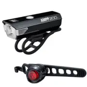 Cateye Bicycle Light Set AMPP200 HL-EL042RC/ORB-RC RECHARGEABLE SL-LD160RC 200lm