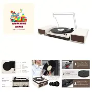 Wireless Turntable with Stereo Bookshelf Speakers, Retro Record Player with W...
