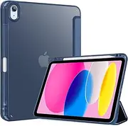 ProCase for iPad (A16) 11th Generation 11 Inch 2025/10th Generation 10.9 Inch 2022 Case with Pencil Holder, Hybrid iPad 11 10 Case with Clear Back, Supports Auto Wake/Sleep -Darkblue