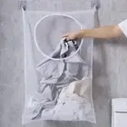 Foldable Mesh Laundry Basket Dirty Clothes Storage Bag Wall Door Hanging Hamper