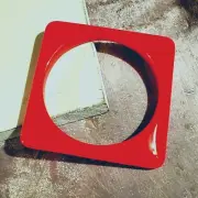 Tapered Square Red New Vintage Y2K 90s Retro Structural Bangle Bracelet