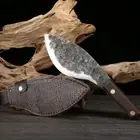 Handmade Manual Forged Steel Knife Butcher Kitchen Cleaver Wood Handle Slaughter