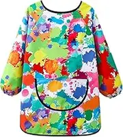 Waterproof Apron For Kids - Long Sleeve Painting Smock Colorful Art Apron, Funny Painting Smock With Large Pocket For Art Projects