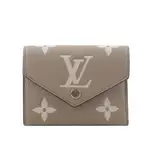 LV VICTORINE MONOGRAM 雙色牛皮三折短夾(斑鳩灰/奶油色) M81861