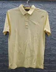 New Travis Mathew Oceanside Short Sleeve Breathable Polo Banana Yellow Sz Medium