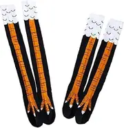 [Hellery] 2 Pairs Funny Chicken Feet Socks Unique Animal Foot Pattern Long Socks