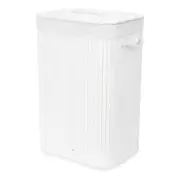 Compactor White Collapsible Rectangular Bamboo Laundry Hamper