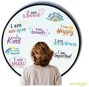 Positive Affirmation Static Sticker - Window Mirror Wall - Adhesive Free - Reusable - Great for Teachers Educators Parents Children - Boost Self-Esteem Self-Confidence (10 Pack)