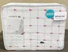 LACOSTE 4pc Cotton Percale Queen Slice Sheet Set All Over Baroque Rose Croc Logo
