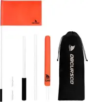 Obcursco Water Ski Flag for Boat with 48-Inch Pole, 12"x 18" Floatable Orange