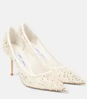 [Jimmy Choo] Jimmy Choo Love 85 beaded mesh pumps AU 5 white