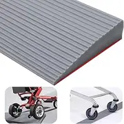 Door Threshold Ramps, Threshold Ramp, PVC Wheelchair Ramp, Non-Slip Surface, Rubber Ramp, Threshold Ramp for Wheelchair, Pram, Rollator or Scooter (Grey, 90 x 8 x 1.5 cm)