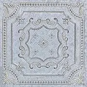 DCT04 Elizabethan Shield PVC 2' x 2' Lay-in or Glue-up Ceiling Tile (Covers / 200 sq.ft), Aged White Gold, 50 Piece