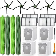 [Eifrthe] Roomba S9 Replacement Parts Compatible with iRobot Roomba s9(9150) s9+ s9 Plus(9550), Series Vacuum Cleaner,2 Sets of Rubber Roller Brushes,4 HEPA Filters,4 Vacuum Bags,4 Side Brushes,2 Tools