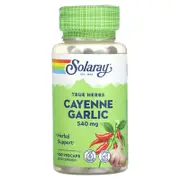 Solaray, True Herbs, Cayenne Garlic , 540 mg , 100 VegCaps