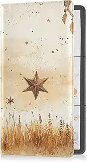 [Caihoyu] Premium Leather Car Registration and Insurance Card Holder Men Women Document Wallet for Essential Document, Driver License, Cards Western Cowboy Dream Catcher
