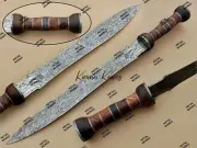 Roman Gladius Historical Custom Handmade Damascus Steel Blade Gladiator sword.