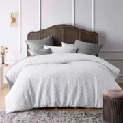 Accessorize Bedroom Collection Dotty Clip Jacquard White Quilt Cover Set