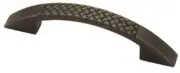 (5 Pack) 3-3/4 inch Contempo Basket Weave Pull Oil Rubbed Bronze