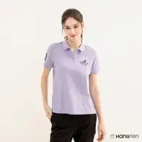 在飛比找蝦皮商城優惠-Hang Ten 女裝彈性刺繡短袖POLO衫(淺紫)