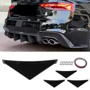 4X For Audi A5 A6 Shark Fin Rear Bumper Diffuser Lip Splitters Trim Curved Base