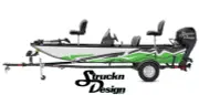 Green Dark Gray Angled Zig-Zag Lines White Graphic Wrap Boat Fish Decal US Vinyl