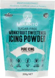 Lakanto Pure Icing Powder Monkfruit Sweetener, 200 G, Classic