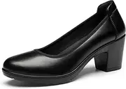 [DREAM PAIRS] Women's Chunky Closed Toe Low Block Heels Work Pumps Comfortable Round Toe Dress Wedding Shoes