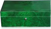 Handmade Travel Cigar Humidor Case - Portable Cigar Box Cedar Wood Cigar Humidor Box (Holds up to 15 Cigars),Green