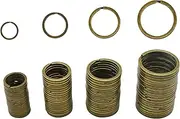 Maydahui 80PCS Split Key Chain Ring Assorted Size Flat Vintage Bronze Color 4 Size (35,30,25,20 mm) for Home Car Keychain