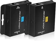 avedio Links HDMI Extender Over Single Cat 5e/6/7, 196FT/60M HDMI Ethernet Extender Balun Adapter with POC Power Supply, Support 1080P, 3D, EDID, HDMI Over Ethernet Compatible with DVD, Fire Stick