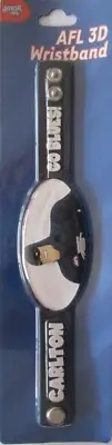AFL Wristband Carlton Blues Mascot Licensed Official 3D Supporter Kids Youth NEW