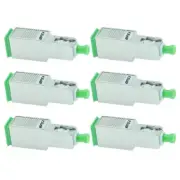 6x 15dB SC APC Connector Fiber Optic Optical Attenuator Single Mode Metal Green
