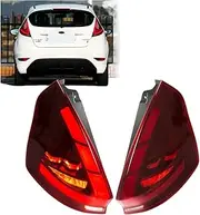 LED Red Tail Lights ，Compatible WithFord Fiesta MK7 MK7.5 VI Hatchback 2008-2020 ，Sequential Turn Signal Brake Rear Lamps Assembly