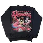 Detroit Red Wings Looney Tunes black Crewneck Sweatshirt Remake shirt HN0649