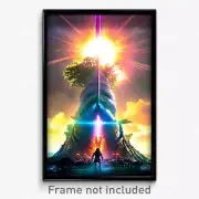Pixel Art Poster - Outrageous Ark (8 Bit Psychedelic Trippy Video Game Print)