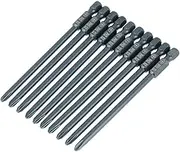 10pcs S2 Steel Cross Head PH2 Screwdriver Bits Set, Long Screwdriver Bits,Magnetic Screwdriver Bits Cross Head Screwdriver Bit Power Fastening Tool Hex Shank 1/4inch 100mm