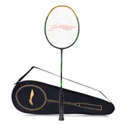 Li-Ning G-Force 3600 Superlite Carbon Fibre Strung Badminton Racket (Dark Grey, Gold, G4 - 4 1/2 inches)