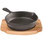 Pyrolux Pyrocast 10cm Cast Iron Skillet w/ Tray Round Induction/Gas Cookware BLK
