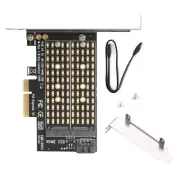 M.2 NVME/SATA PCIe Converter W/SATA Cable 8Gbps Transfer For Win/Linux/Mac OS