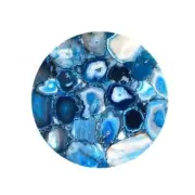 Blue Round Agate Coffee Counter Desk Table, Kitchen Slab Table, Console Bar Deco