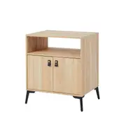 Groove Furniture Hunter Bedside Table with 2 Door and Adjustable Shelf, Oak