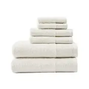 6pc Cloud Linen Retreat Cotton Tencel Antimicrobial Bath Towel Set Ivory