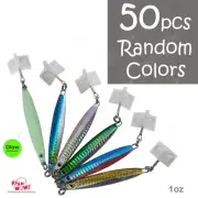 50pcs 1oz Colt Sniper jigs 28g Vertical jig w/ 3561D-DT MUSTAD Hook Random Color